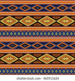 Tribal pattern seamless vector. Bright ethnic Peruvian pattern design with quechua traditional elements.