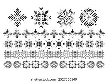 tribal pattern seamless vector element set
