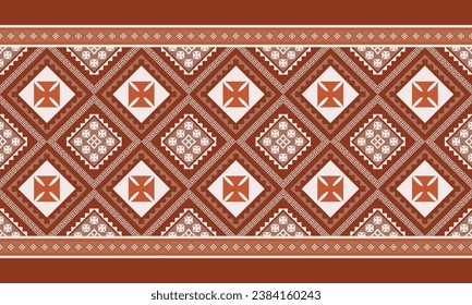 Tribal pattern with symbols of the tribe in Ghana designed for textile or paper printing.