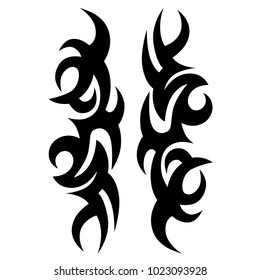 tribal pattern tattoo vector art design, isolated illustration abstract pattern on white background, tattoo art tribal vector design. Simple logo. 