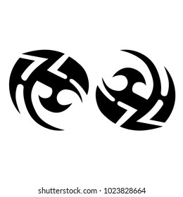 tribal pattern tattoo vector art design, isolated illustration abstract pattern on white background, tattoo art tribal vector design. Simple logo.  Abstract illustration.