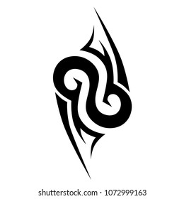 tribal pattern tattoo vector art design, isolated illustration abstract pattern on white background, tribal art tattoo vector designs sketch. Simple logo ornament. 