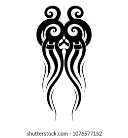 tribal pattern tattoo vector art design, isolated illustration abstract pattern on white background, tattoos ideas designs – tribal tattoo pattern vector illustration