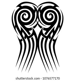 tribal pattern tattoo vector art design, isolated illustration abstract pattern on white background, tattoos ideas designs – tribal tattoo pattern vector illustration