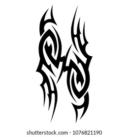 tribal pattern tattoo vector art design, isolated illustration abstract pattern on white background, tribal tattoo art vector designs sketch. 