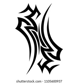 tribal pattern tattoo vector art design, isolated illustration abstract pattern on white background, tattoos art ideas designs – tattoo tribal pattern vector illustration