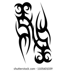 tribal pattern tattoo vector art design, isolated illustration abstract pattern on white background, tattoos art ideas designs – tribal tattoo pattern vector illustration