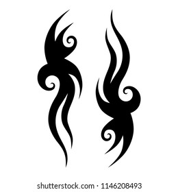 tribal pattern tattoo vector art design, isolated illustration abstract pattern on white background, tattoo art design tribal