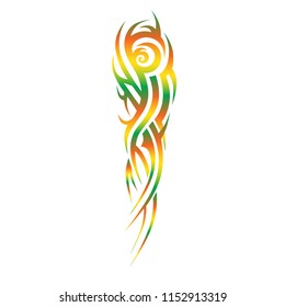 tribal pattern tattoo vector art design, isolated illustration abstract pattern on white background, tattoo art design