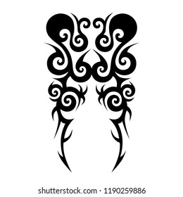 tribal pattern tattoo vector art design, isolated illustration abstract pattern on white background