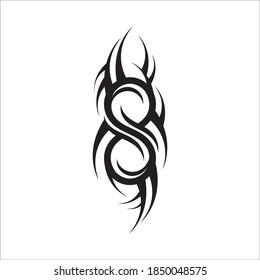 diseño de arte vectorial de tatuaje de patrón tribal, manga abstracta tribal de tatuajes, diseño artístico de boceto aislado en fondo blanco, logotipo simple.