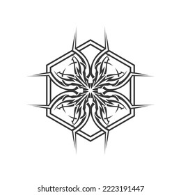 tribal pattern tattoo vector art design,tattoo tribal abstract sleeve, sketch art design isolated on white background,Simple logo.