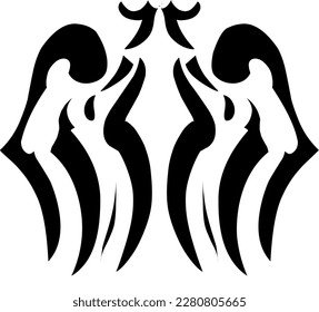 tribal pattern tattoo vector art design, isolated illustration abstract pattern on white background, tattoo art tribal vector design.