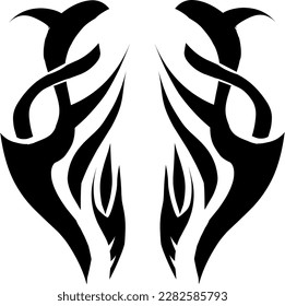 diseño de arte vectorial de tatuaje de patrón tribal, patrón abstracto de ilustración aislada sobre fondo blanco, diseño de vectores tribales de arte tatuado. Logo simple.