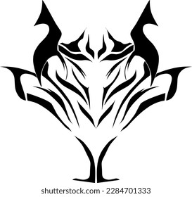 tribal pattern tattoo vector art design, isolated illustration abstract pattern on white background, tattoo art tribal vector design. Simple logo.