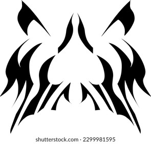 tribal pattern tattoo vector art design, isolated illustration abstract pattern on white background, tattoo art tribal vector design. Simple logo.
