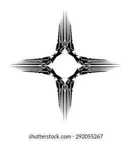tribal pattern tattoo vector art design  modern element template, isolated illustration abstract pattern on white background, cross art pattern cut out. 