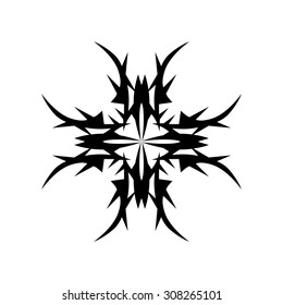 tribal pattern tattoo vector art  design element template, isolated illustration abstract pattern on white background, cross art pattern cut out. 