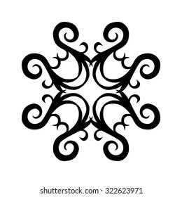 tribal pattern tattoo vector art design element template, isolated illustration abstract pattern on white background, cross art pattern cut out. 