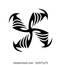 tribal pattern tattoo vector art  design element template, isolated illustration abstract pattern on white background, cross art pattern cut out. 