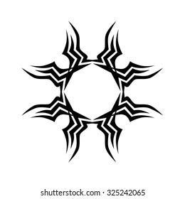 tribal pattern tattoo vector art  design element template, isolated illustration abstract pattern on white background, cross art pattern cut out. 