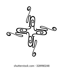 tribal pattern tattoo vector art  design element template, isolated illustration abstract pattern on white background, cross art pattern cut out. 