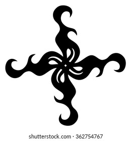 tribal pattern tattoo vector art  design element template, isolated illustration abstract pattern on white background, cross art pattern cut out. 