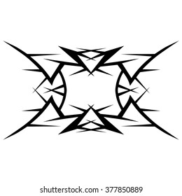 tribal pattern tattoo vector art design, border isolated vintage element on white background