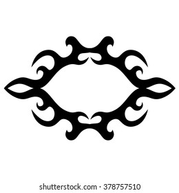 tribal pattern tattoo vector art design, border isolated vintage element on white background