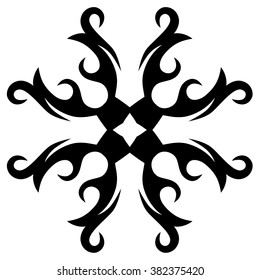 tribal pattern tattoo vector art design element template, isolated illustration abstract pattern on white background, cross art pattern cut out. 