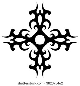 tribal pattern tattoo vector art  design element template, isolated illustration abstract pattern on white background, cross art pattern cut out. 