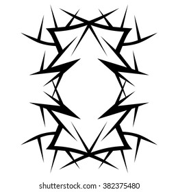 tribal pattern tattoo vector art design, border isolated vintage element on white background