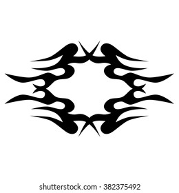 tribal pattern tattoo vector art design, border isolated vintage element on white background