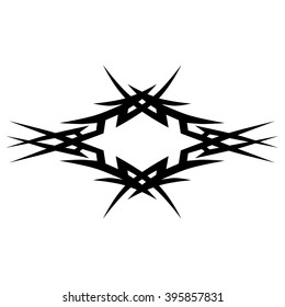 tribal pattern tattoo vector art design, border isolated vintage element on white background
