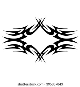 tribal pattern tattoo vector art design, border isolated vintage element on white background
