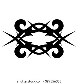 tribal pattern tattoo vector art design, border isolated vintage element on white background