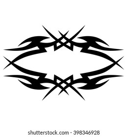 tribal pattern tattoo vector art design, border isolated vintage element on white background