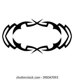 tribal pattern tattoo vector art design, border isolated vintage element on white background