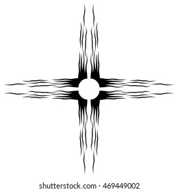 tribal pattern tattoo vector art design element template, isolated illustration abstract pattern on white background, cross art pattern cut out. 