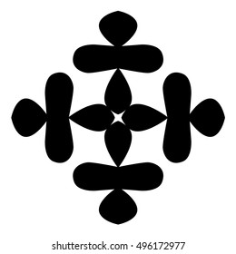 tribal pattern tattoo vector art design element template, isolated illustration abstract pattern on white background, cross art pattern cut out. 