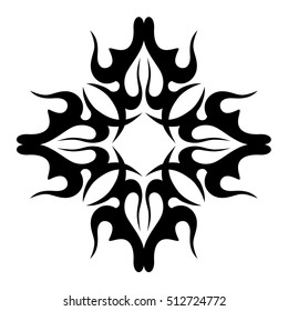 tribal pattern tattoo vector art design element template, isolated illustration abstract pattern on white background, cross art pattern cut out. 