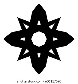tribal pattern tattoo vector art design element template, isolated illustration abstract pattern on white background, cross art pattern cut out. 