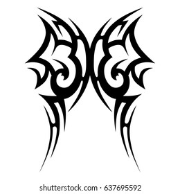 tribal pattern tattoo vector art design, isolated illustration abstract pattern on white background, tattoo isolated art tribal vector design. Simple logo. 