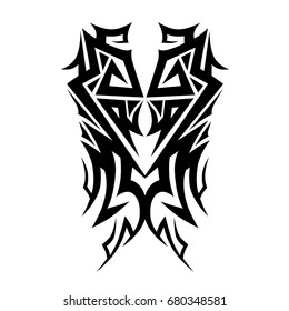 tribal pattern tattoo vector art design, isolated illustration abstract pattern on white background, tattoo tribal vector design. Simple logo. 