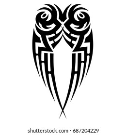 tribal pattern tattoo vector art design, isolated illustration abstract pattern on white background, tattoos ideas designs – tribal tattoo pattern vector illustration