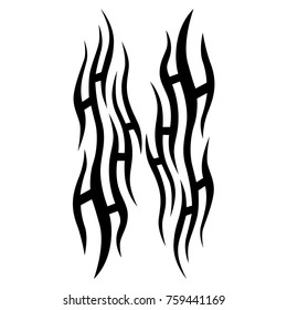 tribal pattern tattoo vector art design, wave isolated illustration abstract pattern on white background, 