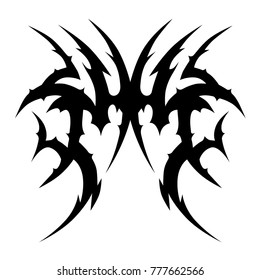 tribal pattern tattoo vector art design, isolated illustration abstract pattern on white background, tattoo art tribal vector design. Simple logo. 