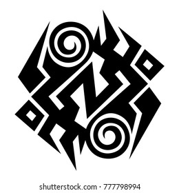tribal pattern tattoo vector art design, isolated illustration abstract pattern on white background, tattoos art ideas designs – tribal tattoo pattern vector illustration