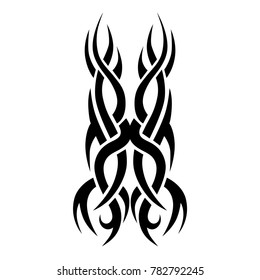 tribal pattern tattoo vector art design, isolated illustration abstract pattern on white background, 