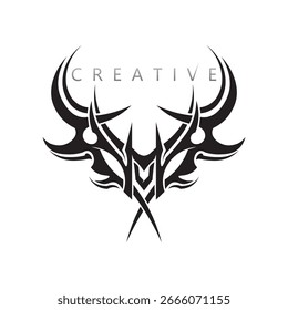 tribal pattern vector logo combining heritage art with modern minimal style